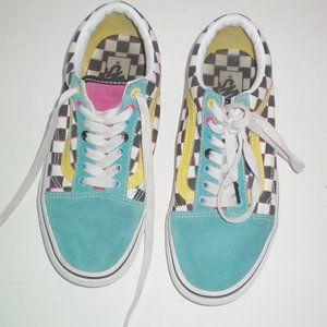 Vans Off the Wall Low Top Checkered Skate Shoes Mens 7.5 Womens 9